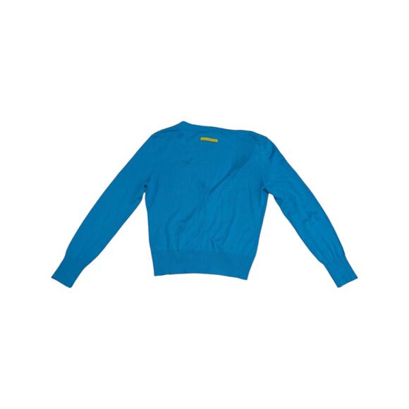 Anthropologie Moth Climate Control Cardigan Sweater Asymmetrical Blue Womens - Picture 3 of 5